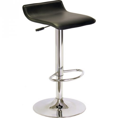 Spectrum Airlift Swivel Stool w/ Black Letherette Seat & Metal Base