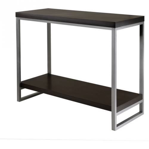 Jared Console Table in Enamel Steel Tube & Dark Espresso