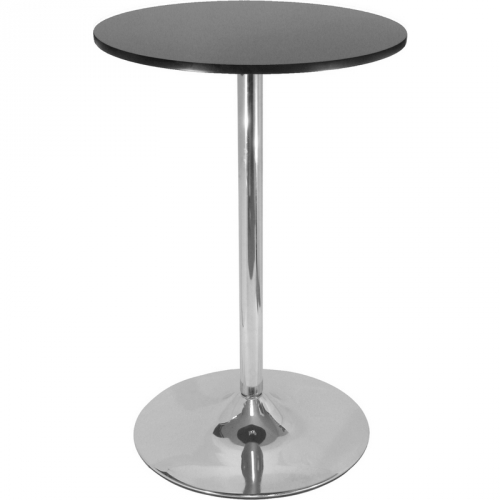 Spectrum Round Pub Table (28 74" W x 40 16" H) in Black & Chrome