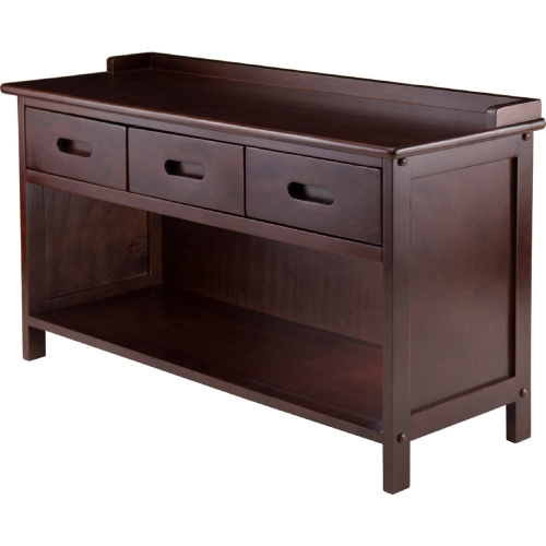 Adriana 3 Drawer Bench w/ Storage in Antique Walnut