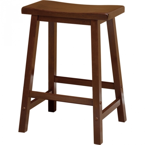 Saddle Seat 24" Bar Stool (single) in Antique Walnut