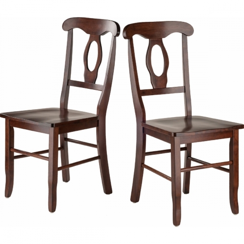 Renaissance Key Hole Back Dining Chair in Walnut (Set of 2)