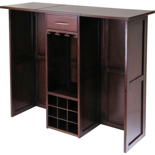 Newport Wine Bar Expandable Counter in Antique Walnut