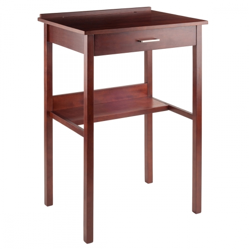 Ronald High Desk in Walnut Finish Wood