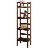 4 Tier Folding Shelf Narrow in Antique Walnut