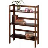 3 Tier Folding & Stackable Shelf Wide in Antique Walnut