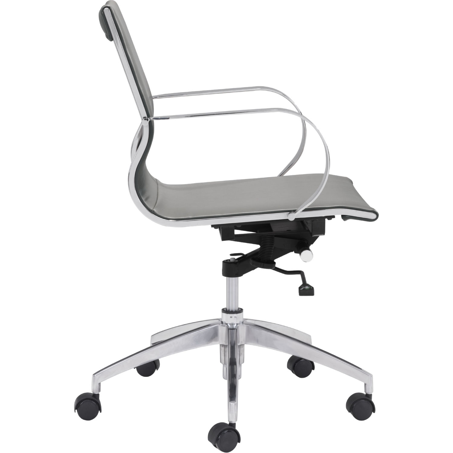 Glider Low Back Office Chair Gray - Zuo Modern 100835