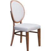 Regents Dining Chair in Walnut & Light Gray Fabric (Set of 2)