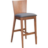 Ambrose Bar Chair in Walnut & Dark Gray Fabric (Set of 2)