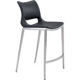 Ace Counter Chair in Black & Brushed Stainless (Set of 2)