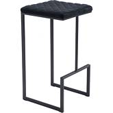 Element Bar Stool in Diamond Stitched Black Velvet