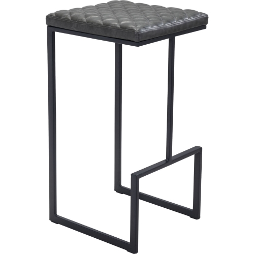 Element Bar Stool in Diamond Stitched Gray Leatherette