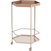 Hex Bar Cart in Gold Steel