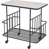 Argus Bar Cart Wood & Black Metal