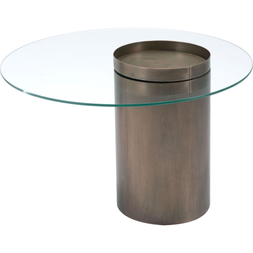 Emi Coffee Table in Antique Gold & Tempered Glass