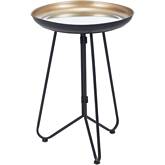 Foley Accent Table in Gold & Black Steel