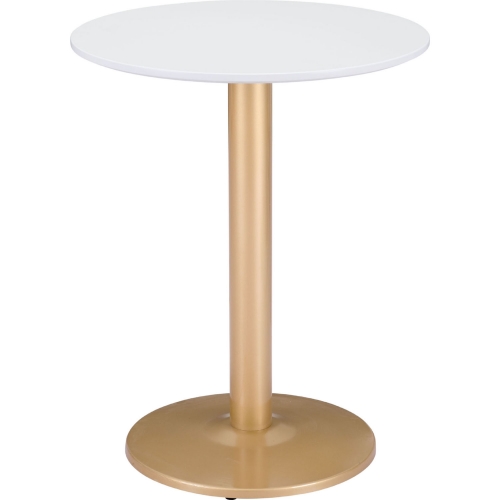 Alto Bistro Table in White Wood & Gold Steel