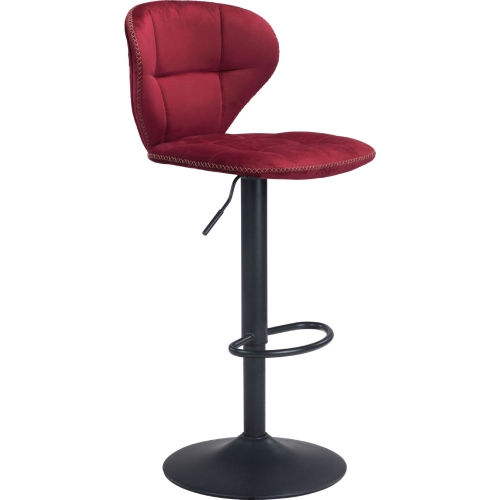 Salem Bar Chair in Red Fabric & Steel