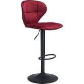 Salem Bar Chair in Red Fabric & Steel