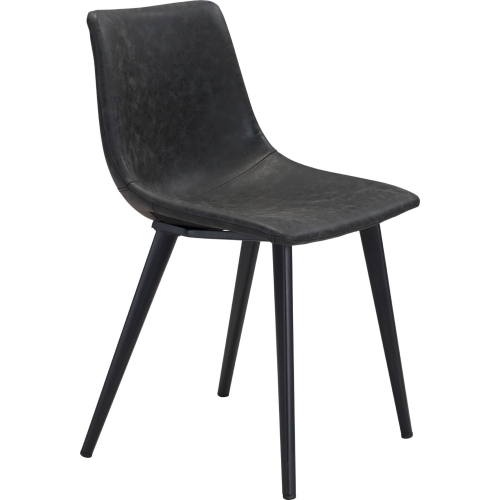 Daniel Dining Chair in Vintage Black Leatherette (Set of 2)