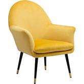 Alexandria Accent Chair in Yellow Fabric & Black Steel