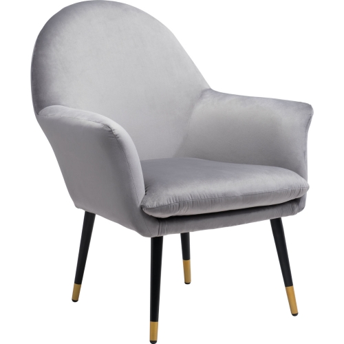 Alexandria Accent Chair in Light Gray Fabric & Black Steel