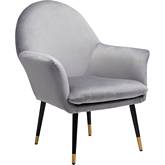 Alexandria Accent Chair in Light Gray Fabric & Black Steel