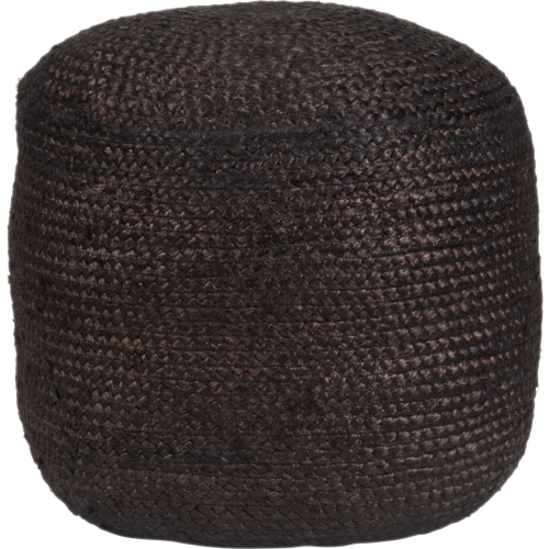 Lillian Round Ottoman in Black Jute