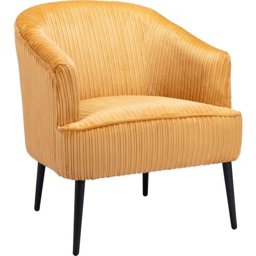 Ranier Accent Chair in Yellow Fabric & Black Metal