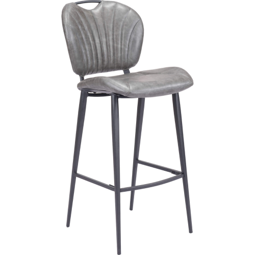 Terrence Bar Stool in Vintage Gray Leatherette