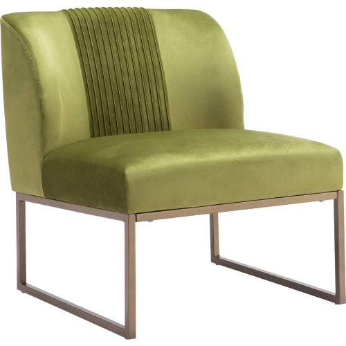 Sante Fe Accent Chair in Olive Green Velvet & Brass