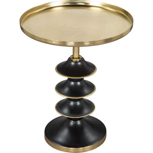 Donahue Side Table in Polished Gold & Black Steel