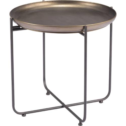 Bronson Side Table in Bronze & Gray Steel