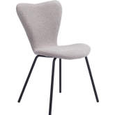 Thibideaux Dining Chair in Light Gray Shearling Style Fabric (Set of 2)