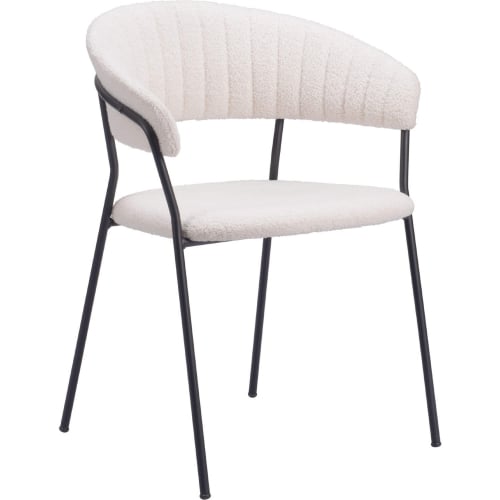 Josephine Dining Chair in Cream Shearling Style Fabric (Set of 2)