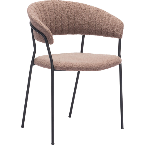 Josephine Dining Chair in Brown Shearling Style Fabric (Set of 2)