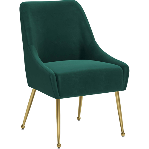 Maxine Dining Chair in Green Velvet & Gold