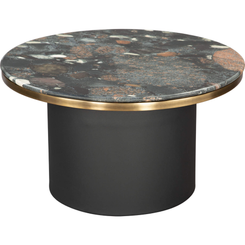 Luxor Coffee Table in Multicolor Marble & Black Steel