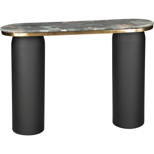 Luxor Console Table in Multicolor Marble & Black Steel