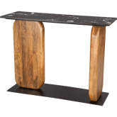 Pemba Console Table in Multicolor Marble & Mango Wood