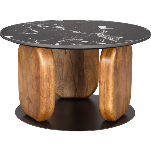 Pemba Coffee Table in Multicolor Marble & Mango Wood