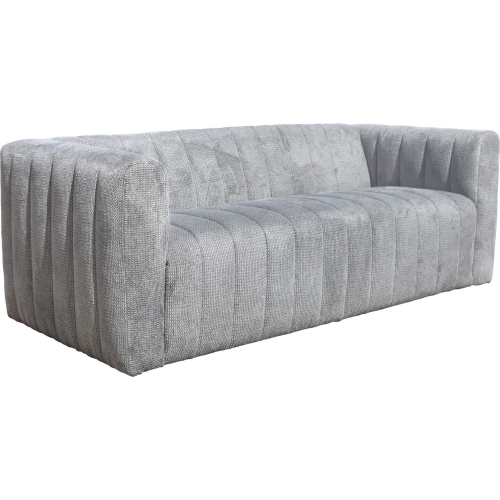 Puerto Plata Sofa in Vertical Channel Tufted Granite Gray Fabric