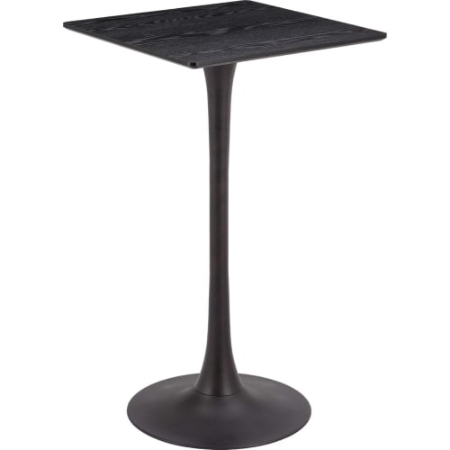 Valleta Bar Table in Black MDF & Black Steel