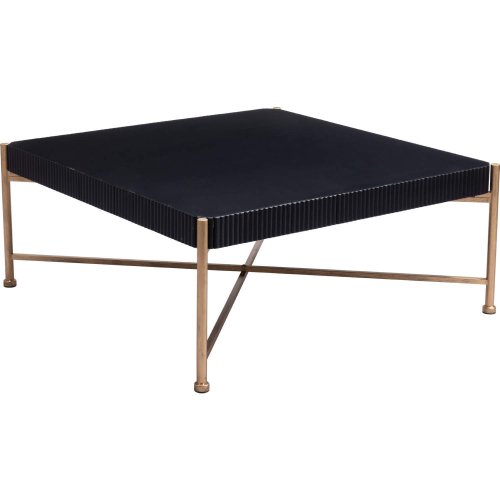 Nazaire Coffee Table in Black Wood & Gold Finish Steel