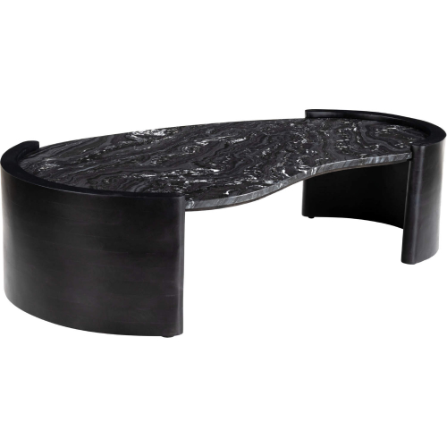 Tartini Coffee Table in Black Marble & Wood