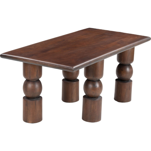 Split Coffee Table in Brown Finish Wood