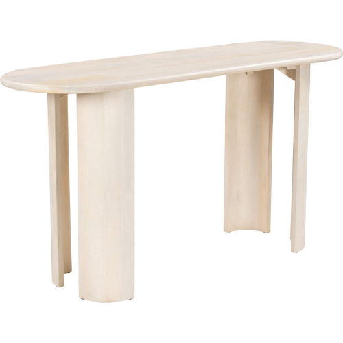 Risan Oval Console Table in Natural Bleached Wood