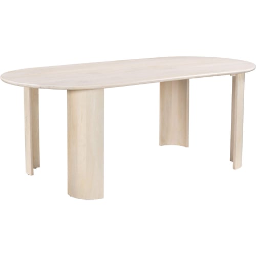 Risan 82" Oval Dining Table in Natural Bleached Wood