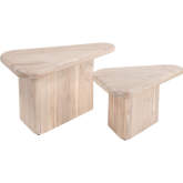 Navidic Coffee Table Set in Bleached Acacia Wood (Set of 2)