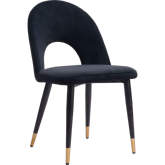 Menlo Dining Chair in Black Velvet & Black Steel (Set of 2)